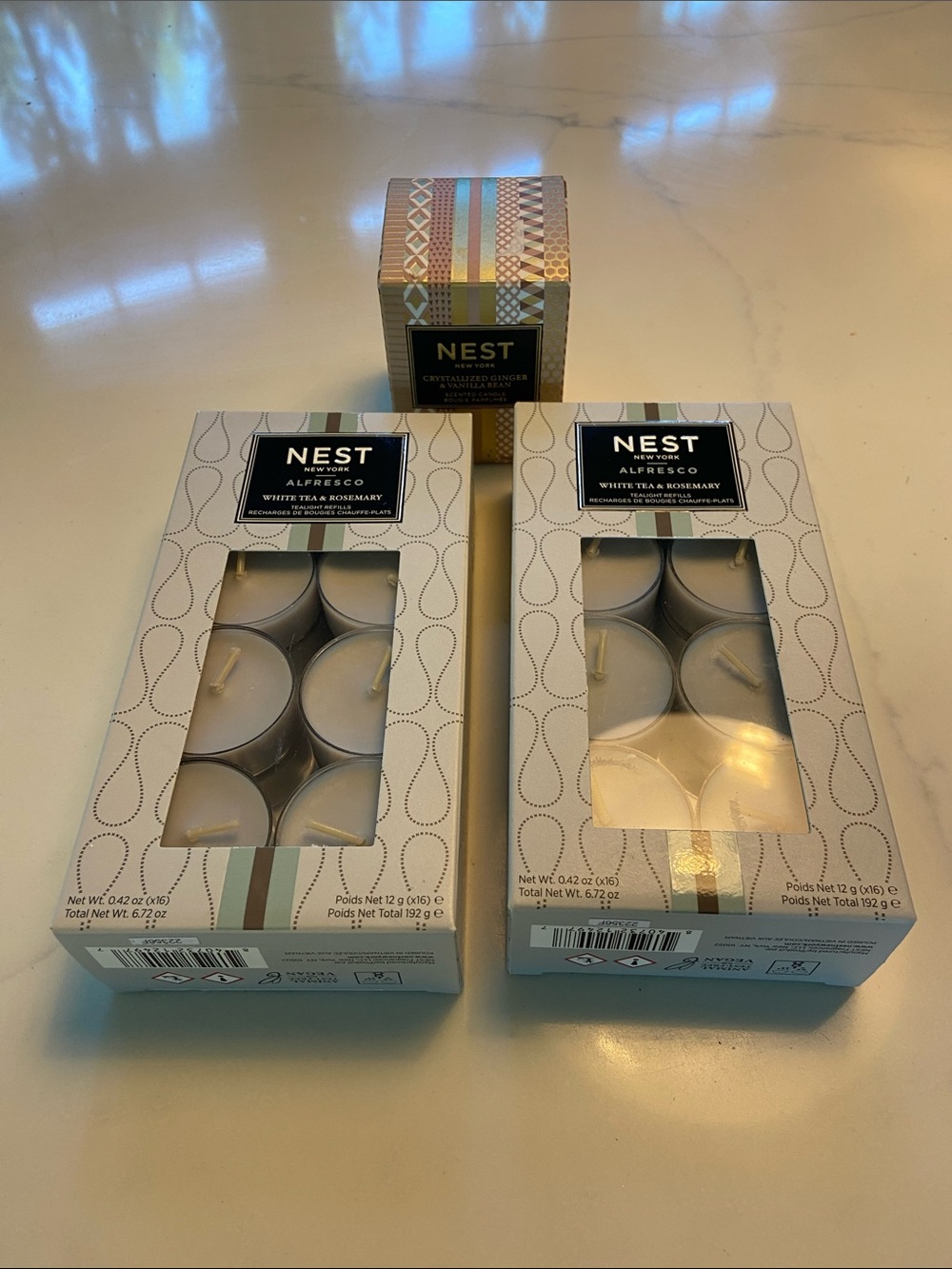 NEST Fragrances White Tea & Rosemary Tea Light Candles - Set of 2 (White) - Picture 2 of 16